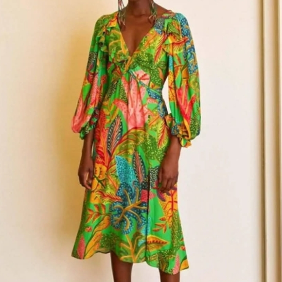 Farm Rio Colorful Midi Dress - Picture 4 of 8